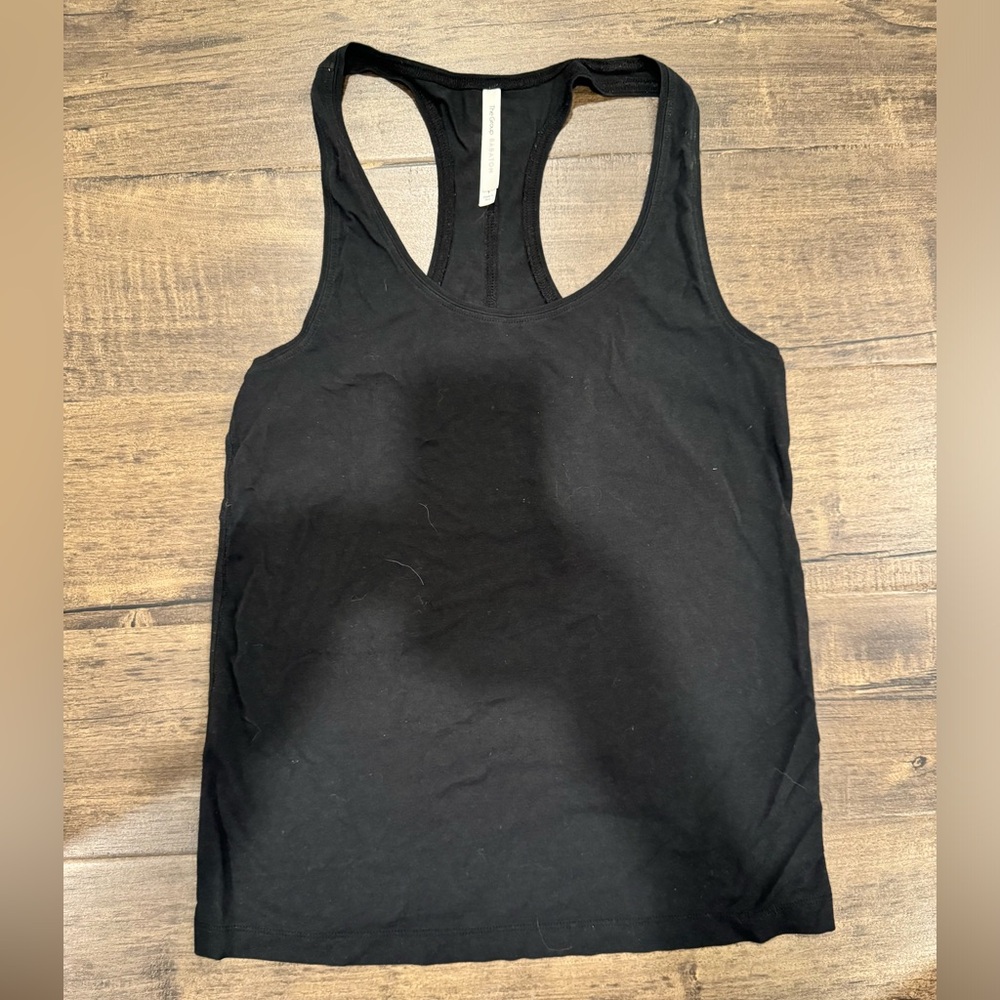 Black race back tank